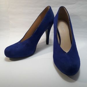 Nine West 4" Blue Suede Heels